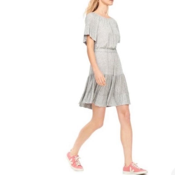 Rebecca Taylor Grey Ruffle Open Back Dress - Picture 3 of 8